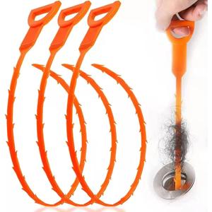 3 Pack 25 Inch Hair Snake Hair Drain Clog Remover Cleaning Tool Drain Opener sink snake Drain Auger Hair Remover Tool For Sewer, Toilet, Shower Kitchen Sink, Bathroom Tub