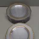WDF 100pcs Clear Disposable Plastic Plates With Gold Trim - Baroque Clear Gold for Parties or Wedding or Thanksgiving - including 50PCS Dinner Plates 10.25inch and 50PCS Salad Plates 7.5inch
