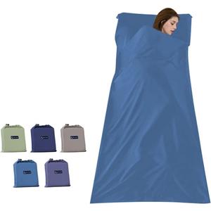 Sleeping Bag Liners Lightweight Travel Camping Sheet Sleep Bag Liner Adults Lightweight Warm Weather Hotel Compact Portable Sleeping Sack Indoor Outdoor Hostels Traveling Backpacking Hiking Blankets (70.7 x 82.6inch(180 x 210cm), Blue)
