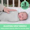 SwaddleMe by Ingenuity Muslin Original Swaddle, 100% Cotton, Size Small/Medium, for Ages 0-3 Months, 7-14 Pounds, Up to 26 Inches Long, 1.5 TOG - Blush
