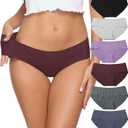 Altheanray Womens Underwear Cotton Underwear for Women Seamless Hipster Bikini Briefs Panties 6 Pack (Medium, Cotton Bikini - B/Lp)