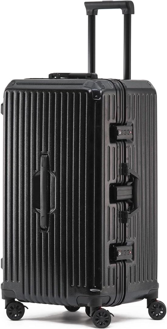 BEITH Hardside Luggage with USB, Type-C, Cup Holder, BS2298 Large Aluminum Frame Suitcase with 5 Wheels 360 Double Spinner, ABS+PC Alloy Box Shell, TSA Lock, Aluminum Lifting Rod, Durable
