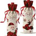 2Pcs Vintage Christmas Gifts for Women Holiday Bag Xmas Gift for Men Her Lady Coworker Friend Bestie Sister Mom Gift Bag Bags for Bottles Gifts