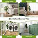 Delma Wood Plant Stands Indoor, 5-Pack Single Plant Stand for 6-12 Inch Pots, Mid-Century Modern Plant Stool, Tall Plant Stand for Large Plants for Living Room, Balcony, Office (Light Brown, 5-Pack)