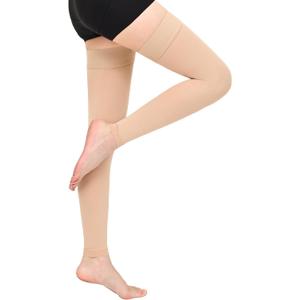 20-30 mmHg Compression Stockings for Women & Men,Thigh High Medical Compression Socks,Support Graduated Compression Hose Sock for Treatment Varicose Veins Swelling-Closed Toe/Open Toe/Footless, Size: Large