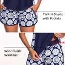 Yonique Women Tankini Swimsuit with Shorts - Tummy Control Two Piece Bathing Suit Swimwear with Sporty Pockets (M)