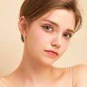 4 Stone Moissanite Hoop Earrings, 925 Sterling Silver Hypoallergenic Leverback Drop Earrings for Women, D Color VVS1 Round Cut Jewelry Gifts