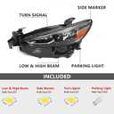 Huray LED Headlight Assembly for Mazda 6 2018 2019 2020 2021 LH Projector Headlamp w/o AFS w/LED DRL OE Factory Replacement for MA2502152 Left Driver Side