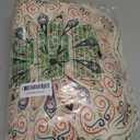 Mandala Round Floor Pillow - 16x16 inch Reversible Cotton Linen Meditation Cushion for Yoga, Balcony & Patio Decor (Floral Bloom)