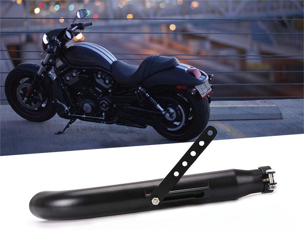 Baking Paint Universal Motorcycles Slash Cut Exhaust Tip Muffler Pipe for 1-3/8", 1-1/2"(1.5 inch), 1-5/8" and 1-3/4"(1.75 inch) Chopper Cafe Racer Loud black(one piece)