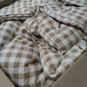Bedsure King Comforter Set Brown Gingham, Soft Fall Bed 3 pcs 104"x90"