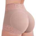 Butt Lifting Panties, Tummy Control Shapewear for Women Compression Underwear Short Lace Butt Lifter Shapewear (Rose, XXL)