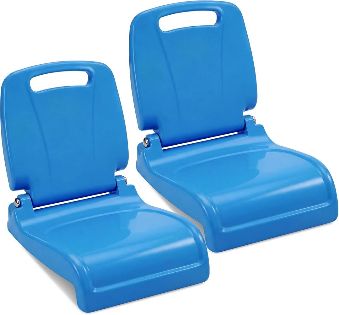 Karenhi 2 Pack Foldable Adult Pool Seat Portable Poolside Chair Stadium Seats with Back Support for Poolside Tailgating Beach Camping Picnic Chair Indoor Outdoor