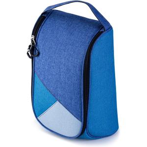 SAPLIZE Soft Padded Golf Shoe Bag, Sport Shoe Carrier Bag with Ventilation Holes, Breathable Shoe Storage Organizer Bag, Blue (Blue, Up to US Size 14)