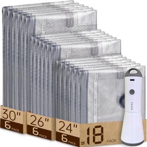 Vacuum Bags for Travel with Rechargeable air Pump, Carry-on Size Compression Packing Bags for Luggage and Suitcase, Space Saver for Clothes and Clothing 18 Combo Travel Size