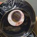 Disposable 7" Organic Hammered Collection Black with Gold RIM Plastic Salad /Desert Plates for Elegant parties, Weddings & All occasions.: 120CT