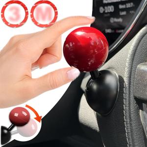 Tape | Car Joystick Push Start Button Cover, Metal Push to Start Accessories, Car Starter Engine Start Stop Button Cover, Cool Car Accessories Interior Decor Push to Start Button Rocker, red