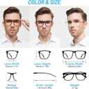 Large Bifocal Reading Glasses Men Oversized Blue Light Blocking Bifocals Readers 1.0 1.25 1.5 1.75 2.0 to 3.5  (Black)