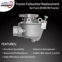 Ford 8N Marvel Schebler Carburetor | Heavy-Duty Carb Fit for Ford Tractor 2N 9N (1939-1952) | Replace# 8N9510C, 9N9510A, B3NN9510A, TSX33, TSX241A, TSX241B, TSX241C