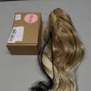 HOOJIH Clip in Ponytail Extension, Ponytail Extension 18 Inch Hair Ponytail Extension Wavy Ponytail Clip on Ponytail Synthetic Ponytail Hair Pieces for Women - Ombre Deep Blonde and Light Blonde