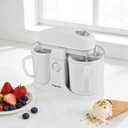 Pukomc Ice Cream Maker Machine for Home Use, with Two Ice Cream Bowls,Simple Operation and Easy to Clean,White