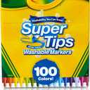 Crayola Super Tips Marker Set (100ct), Fine Point Washable Markers, Drawing Markers for Kids & Adults, Great for Thick & Thin Lines