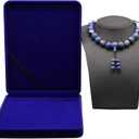 Jewelry Set Velvet Box Necklace Earring Ring Necklace Bracelet Gift Display Case Wedding Jewelry Storage Holder (Royal Blue For Chunky Collar Necklace)
