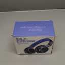 AILIHEN C8 Kids Headphones Wired, On-Ear Headphones with Microphone and Volume Control Foldable Corded Stereo 3.5mm Headset for School Teens Smartphones Chromebook Laptop Tablets Travel (Black Blue) (Medium)