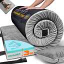 GAIALOOP 3 Inch Memory Foam Camping Mattress, Dual Layer Thick Sleeping Camp Pad for Car Tent Cot, Roll-Up Portable Glamping Floor Bed for Guests Sleepover, Twin: 75*38*3"