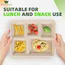WELLIFE 125 Pack Kids Small 5-Compartment Paper Plates, 10.25x8.25 Inch 100% Compostable Divided Plates, Disposable School Lunch Trays, Eco-Friendly Bagasse Plate for Boys Girls and Youth (BPA Free)