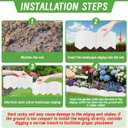 20Pcs Garden Edging Border Landscape Edging Lawn Garden Fence Decorative Landscape Border 20Ft Length Landscaping with 20 Pcs Stakes for Lawn Flower Bed Yard White