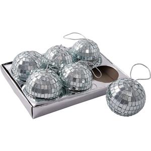 Kurt Adler 2 7/8'' Glass Mirror Ball Ornaments, 6 Piece Set,Christmas