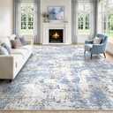 8x10 Area Rugs for Living Room Blue Rug Washable Bedroom Abstract Carpet