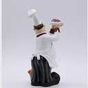 Chef Figurine for Kitchen Decor, Chef Holding Fruits & Bread with Puppy Figurines Chef Puppy Statue for Counter Top, Cabinet,Cupboard, Home Kitchen Cook Restaurant Dcor