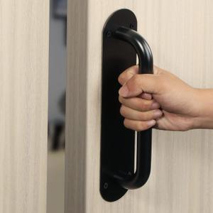 Alise Gate Handle 11'',Door Pull and Push Plate Handles for Outdoor Gate Fence Garage Plastic Aluminum Door Fire Doors French Doors, Stainless Steel Black Finish,LS8280-B (1 Pack)