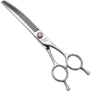 Fenice Peak Professional Dog Grooming Scissors Pet Curved Chunker Shears 7.0'' Extremely Sharp Blades 440C Steel Thinning Scissors Durable Smooth Motion & Fine Cut for Dogs and Cats (Silver)
