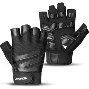 ATERCEL Gym Workout Gloves for Men and Women, Weight Lifting Gloves with Excellent Grip, Lightweight Fitness Gloves for Training, Cycling, Pull Ups, Exercise, Climbing, Rowing and Weightlifting (Small, Black)