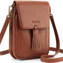 Befen Genuine Leather Small Crossbody Bags for Women, RFID Phone Purse with Card Slots, Multi Pockets Crossbody Purses