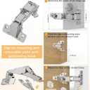 Chibery 4 Pack 180 Degree Soft Close Cabinet Hinges, Lazy Susan & Kitchen Corner, 48mm Hole Distance, Concealed Face Frame & Frameless, Hidden Self Closing, Smooth Slow 3D Adjustment for Fold Cupboard