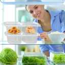 40 Sets Double Compartment Condiment Container with Lid & Spoon Clear Plastic Snack Containers for Outdoor Travel Party Meal Prep Supplies