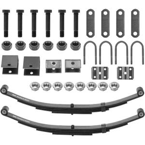 2 Pieces of Replacement for SW4B 4 Leaf Trailer Spring, 3500lb Single Trailer Axle Suspension Kit with 1750lb Capacity Double Eyes Leaf Springs, U-Bolt and Hanger Kit