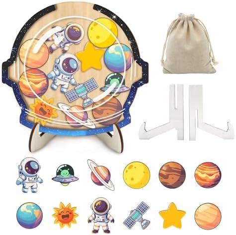 AXULUXAL Reward Jar for Kids, Space Explorer Classroom Reward Jar with Classroom Students Potty Training Rewards Jars Incentive for Boys Girls Positive Behavior (Astronaut & Asteroid)