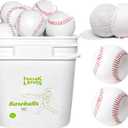 Baseballs 12/24 Pack with Bucket, Standard Size Adult Training Baseballs