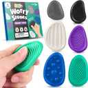 Fidget Toys Adults Sensory Stone: 6 Pack Textured Worry Stone for Autism Kids Calming Down - Fidget Stress Toys for Anxiety Relief - Small Students Prizes Fidget Toys