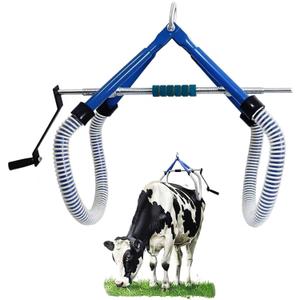 4410LB Skin-Safe Cow Hip Lift - Non-Slip Rubber Clamp for Postpartum Paralysis & Calving Assistance, Heavy-Duty Galvanized Steel Cattle Stand Assist (0-35.4" Adjustable)