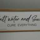 Salt Water and Sunsets Cure Everything – Modern Beach House Wall Art Canvas, 24x48 Inch