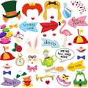 Alice in Wonderland Photo Booth Props, 40pcs Alice in Wonderland Props, Alice in Wonderland Party Decorations by Tvorvik, Mad Hatter Tea Party Decorations for Tea Party, Alice in Wonderland Party