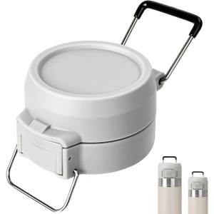 Lid Replacement for Stanley Quick Flip GO, Cover Cap for Stanley 24oz/ 36oz, BPA-Free Push Button, Leakproof Lid with Carry Loop for Travel/ Sports, No Spill Reuse Top for Stanley Accessories, Gray