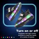 Toddler Sneakers Light Up Shoes for Boy Girl with Hook and Loop Comfortable Led Shoes Non-Slip Dinosaur Shark Shoes Little Kid (Black)