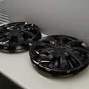 17" Premium Universal Wheel Rim Covers  Set of 4 Black Lacquer Hubcaps,ABS&PC Material Hub Protection Accessory,Snap-on Replacement Caps for Car,Pickup Truck,SUV - 17 Inch Black Lacquer